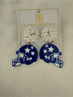 Michelle McDowell Blue Football Stud Earrings